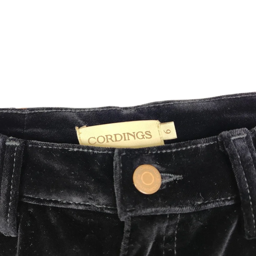 CORDINGS Pants Womens 6 Black Velvet‎ Stretch Skinny Jegging Pockets Casual